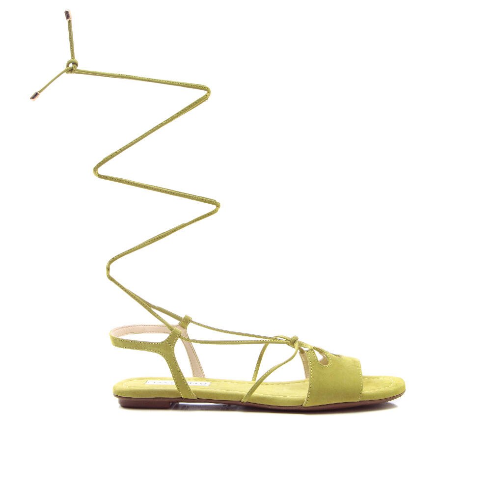 Sandália Rasteira Couro Verde Cecconello 1996004-2