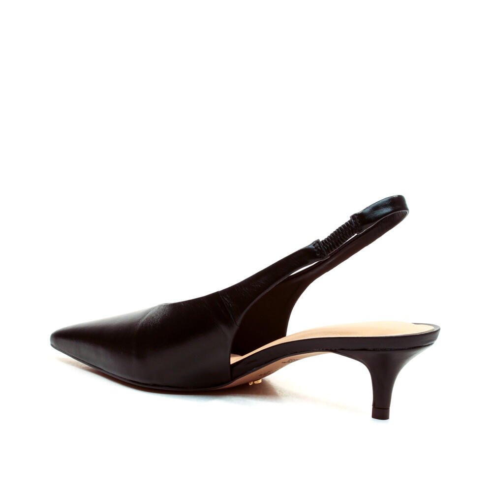 Slingback Couro Preto Salto Baixo Cecconello 2629002-9 Preto 3