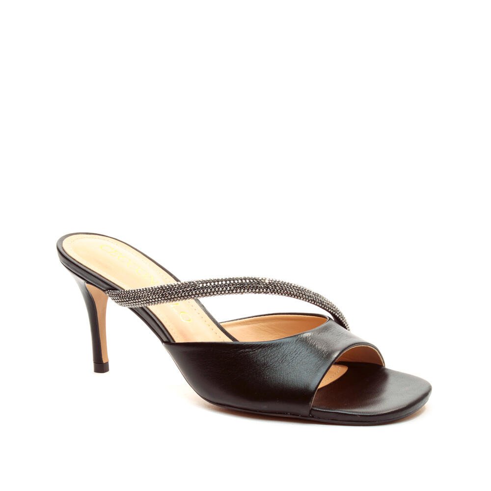 Tamanco Couro Preto Salto Médio Cecconello 2546004-3 Preto 3