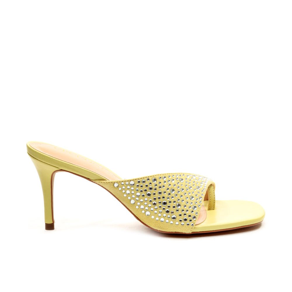 Tamanco Couro Amarelo Salto MÉdio Cecconello 2546006-2