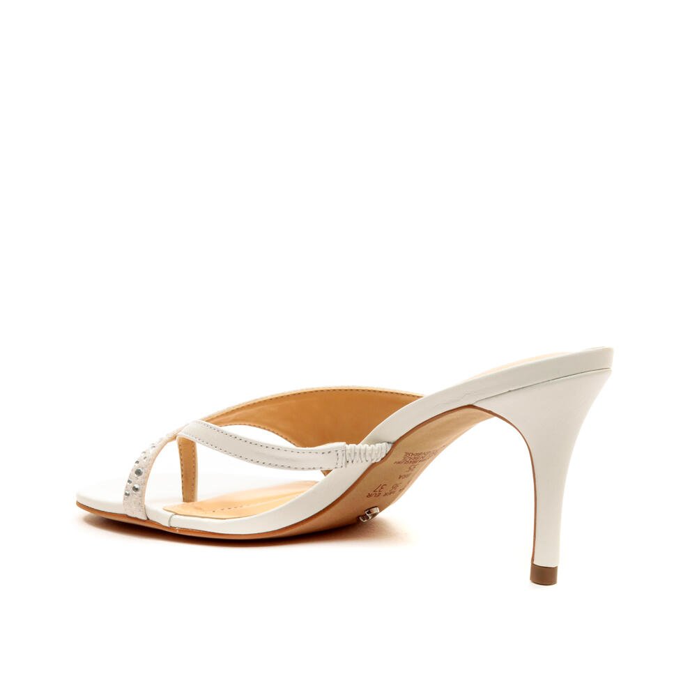 Tamanco de Couro Branco Salto Médio Cecconello Branco 3