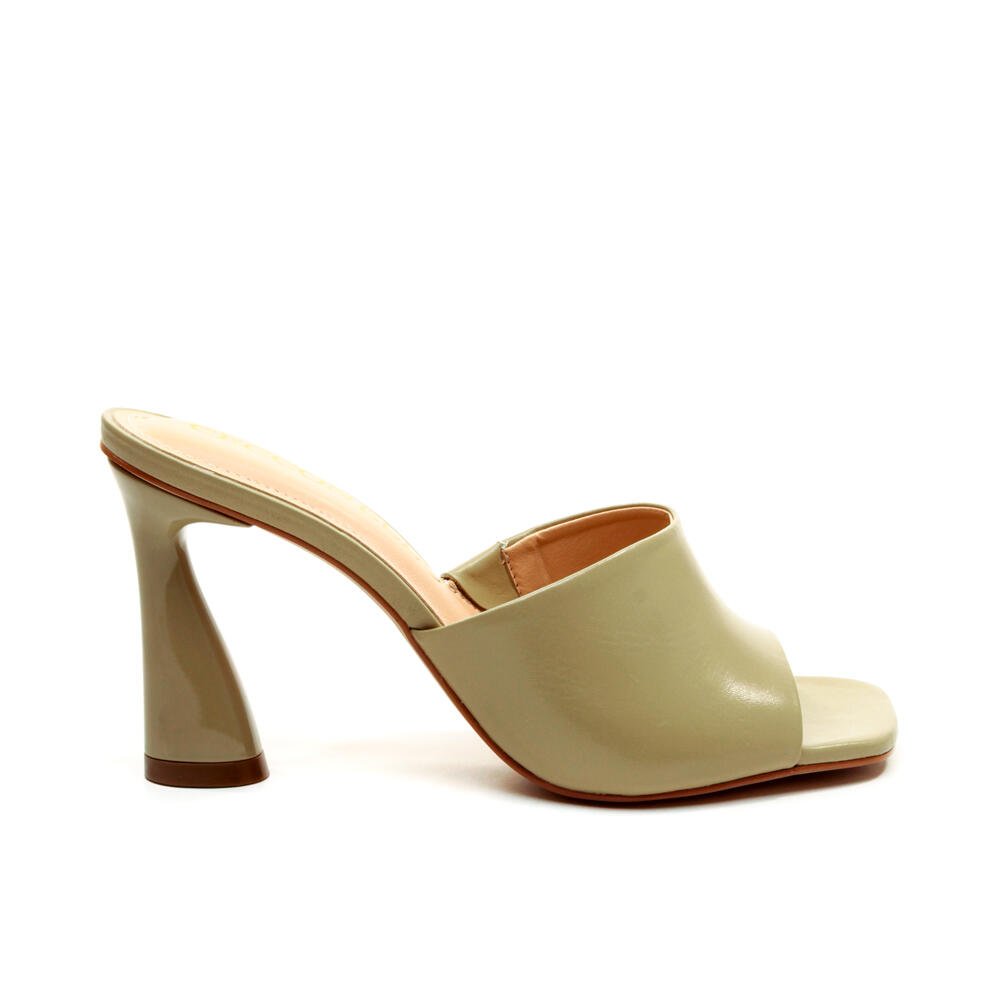 Tamanco Couro Verde Salto Alto Cecconello 2693002-3 Verde 1