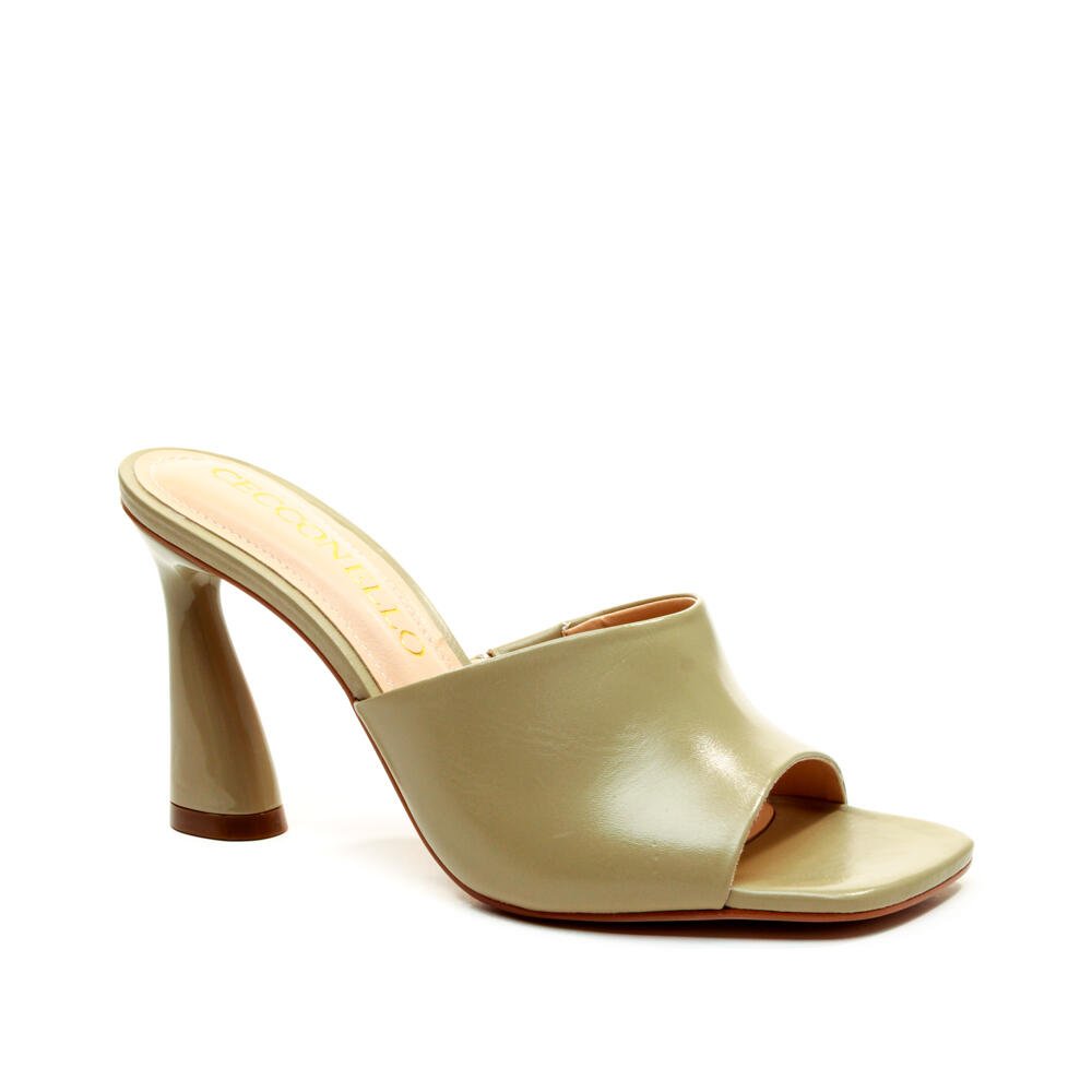 Tamanco Couro Verde Salto Alto Cecconello 2693002-3 Verde 3