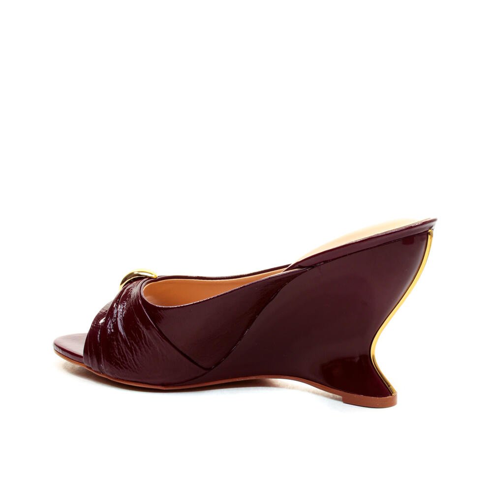 Tamanco Couro Bordô Salto Alto Cecconello 2697001-1 Bordô 4