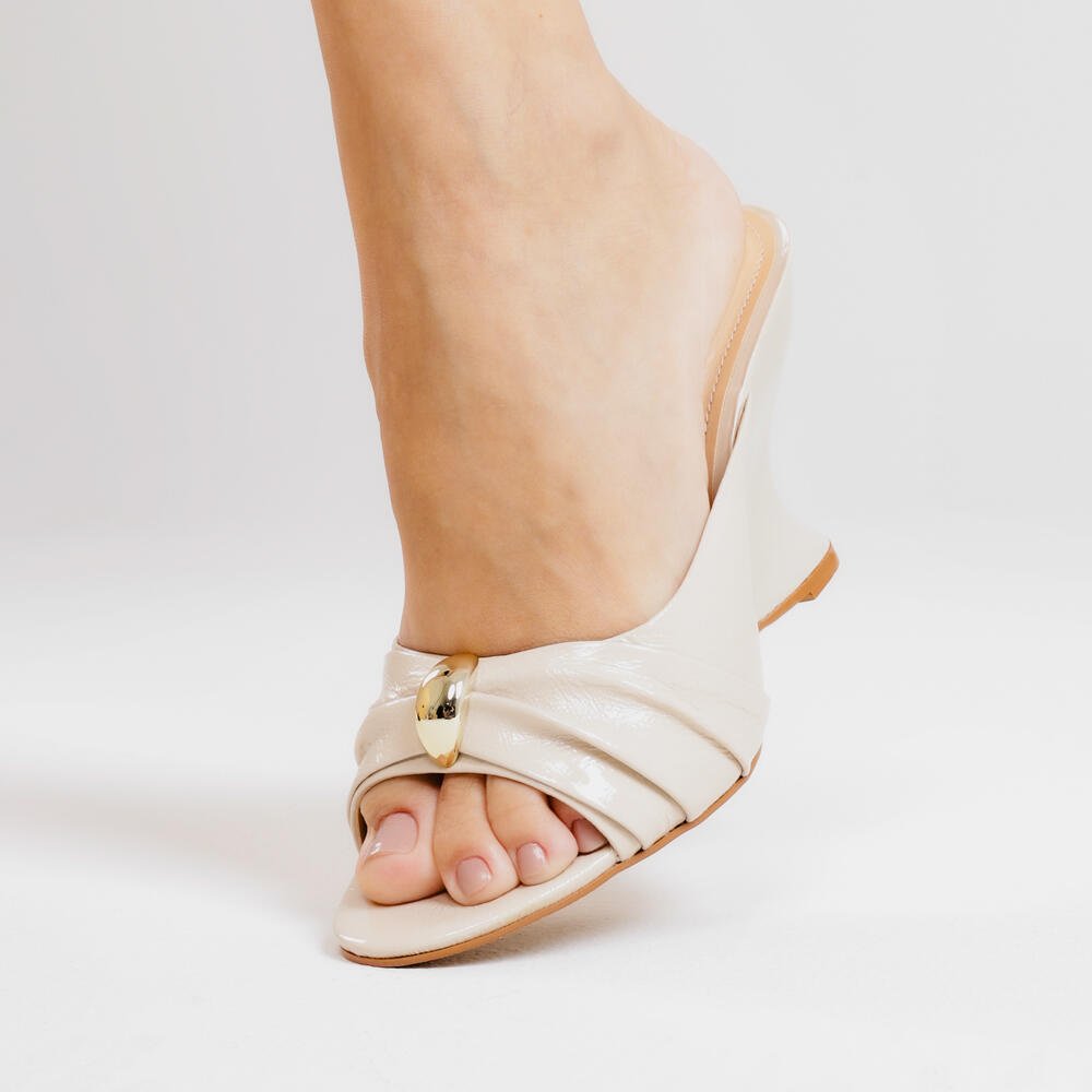 Tamanco Couro Off White Salto Alto Cecconello 2697001-2 Off White 2