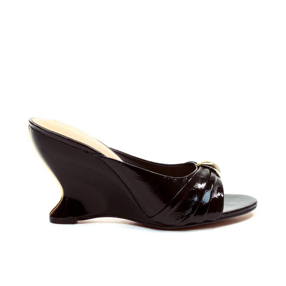 Tamanco Couro Preto Salto Alto Cecconello 2697001-5