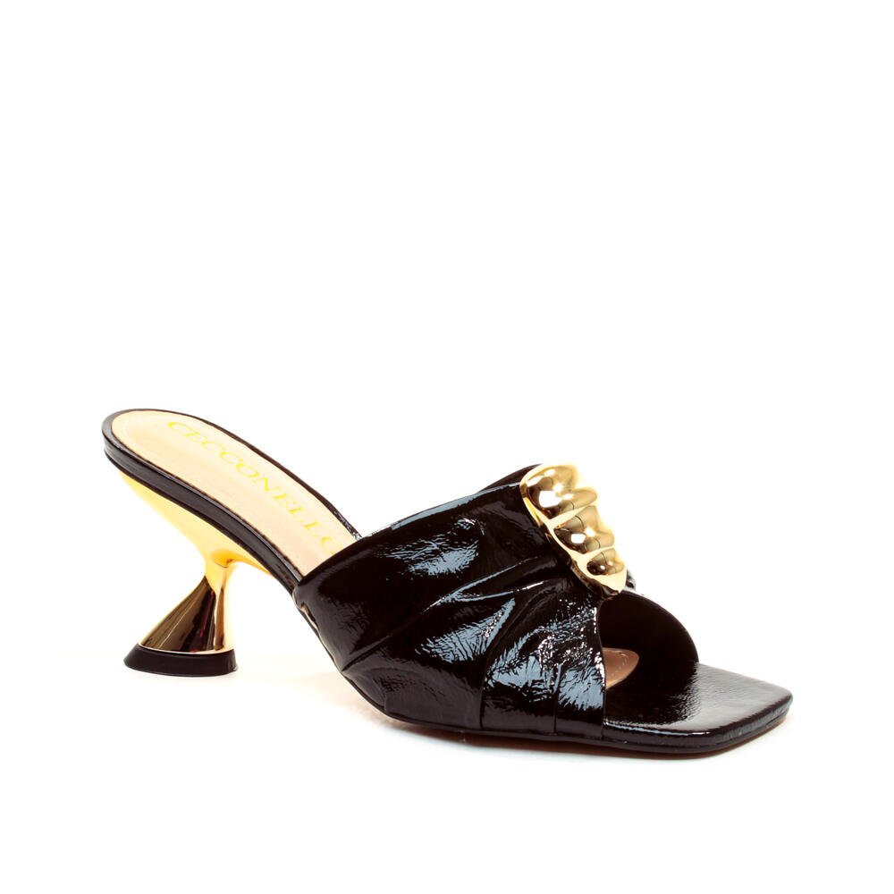 Tamanco Couro Preto Salto Médio Cecconello 2656003-2 Preto 3