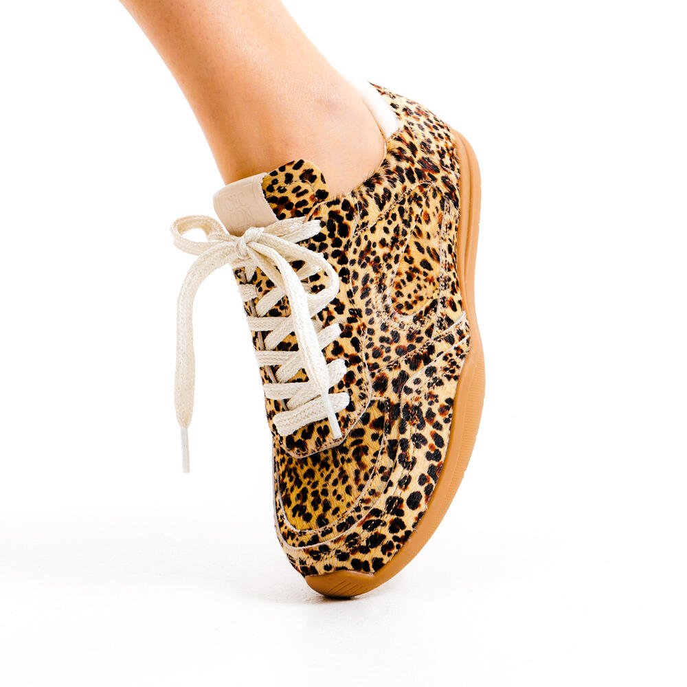 TÊNis Casual Couro Leopardo Cecconello 2617001-7 Onça 2