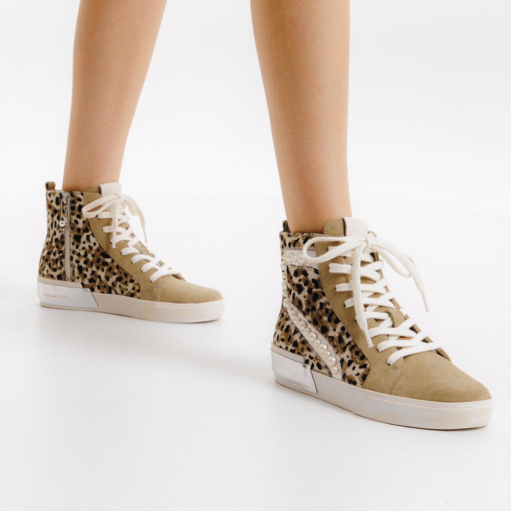 TÊNis Couro Marrom Cano Alto Cecconello 2618004-4 Marrom/Onça 2