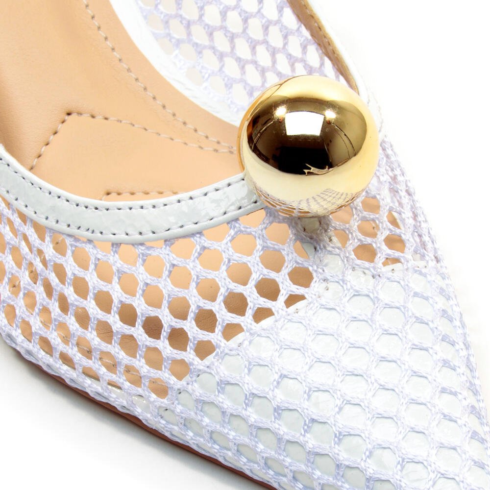 Slingback Couro Branco Salto Baixo Cecconello 2716004-2 Branco 5