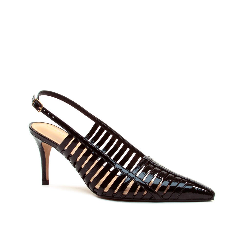Slingback Couro Preto Salto Médio Cecconello 2717005-1 Preto 3