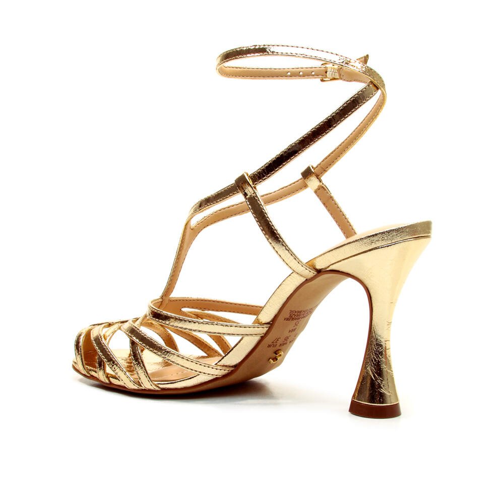 Sandália Couro Ouro Light Salto Alto Cecconello 2721005-1 Ouro Light 4