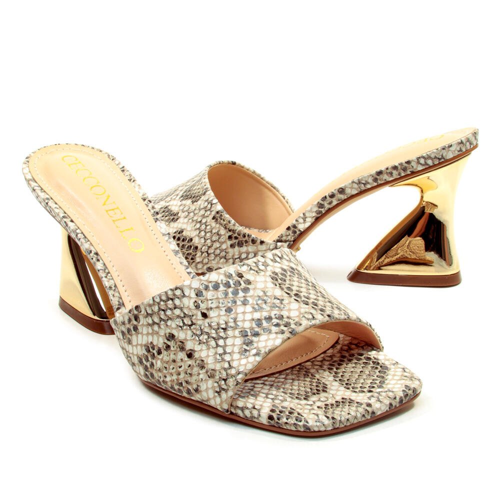 Tamanco Couro Off White Salto Médio Cecconello 2772001-1 Off White 5