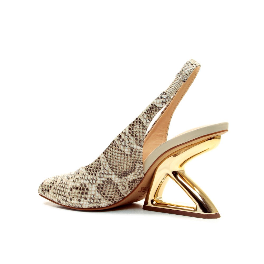 Slingback Peep Toe Couro Off White Cecconello 2773001-1 Off White 4