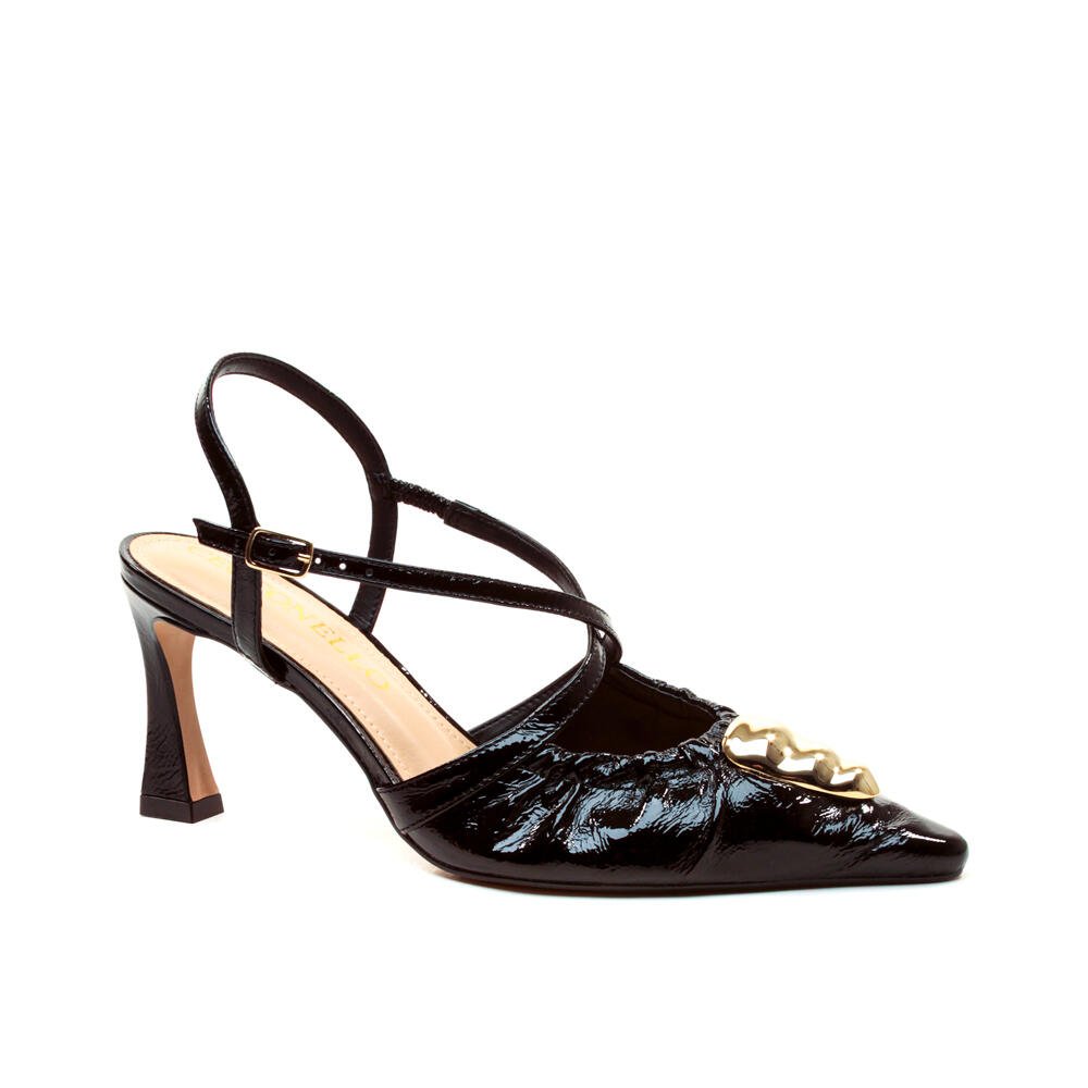 Slingback Couro Preto Salto Médio Cecconello 2640009-3 Preto 3