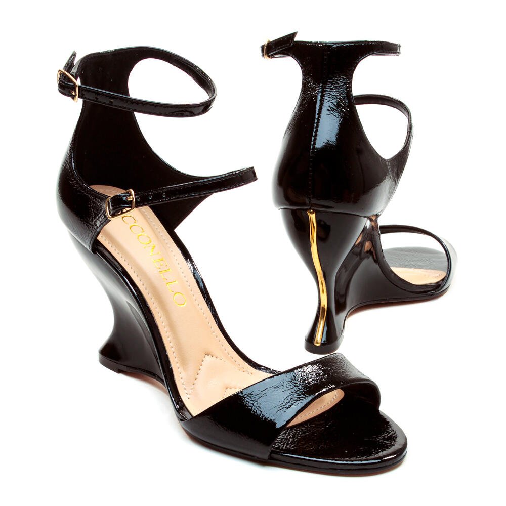 Sandália Couro Preto Salto Alto Cecconello 2697002-2 Preto 5