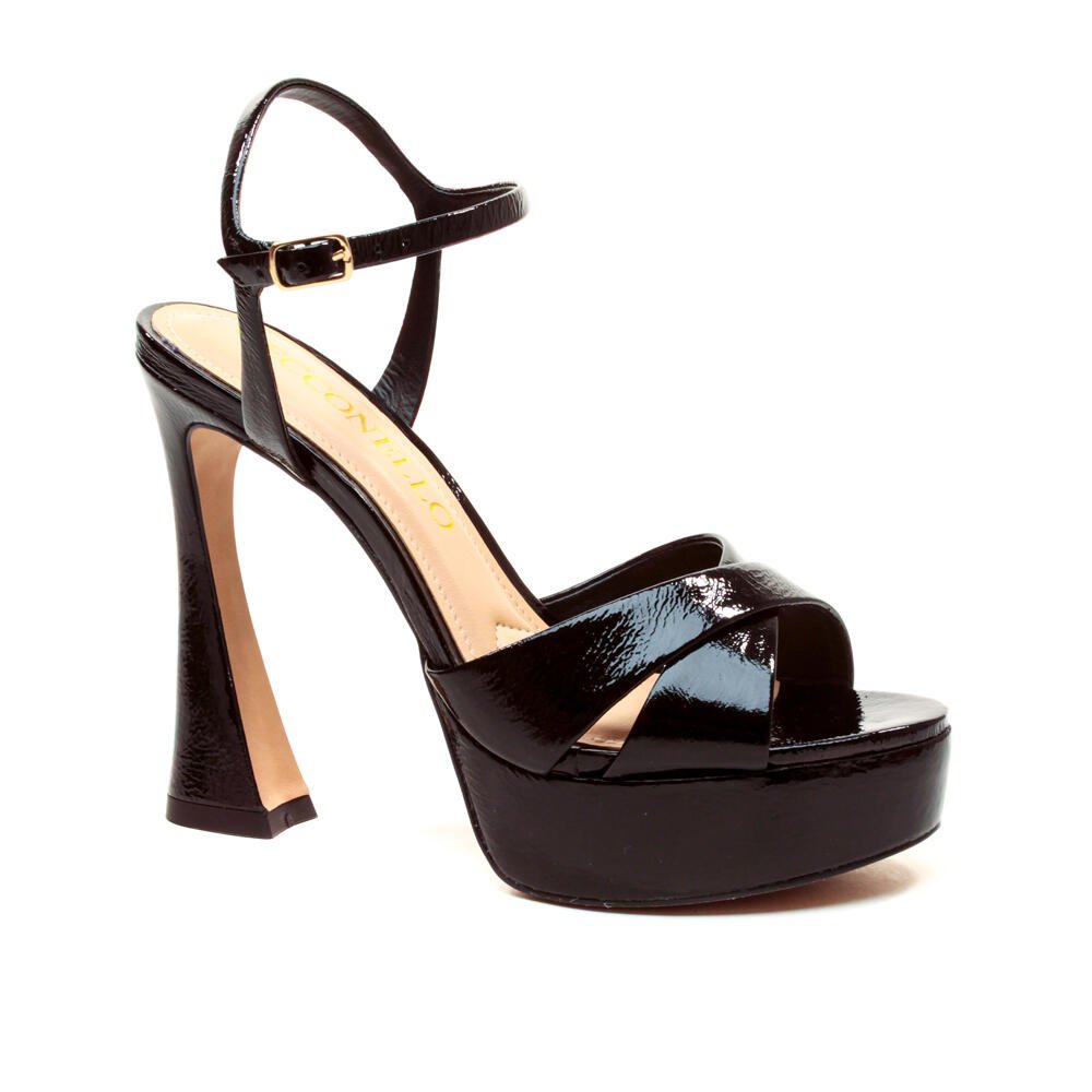 Sandália Couro Preto Plataforma Cecconello 2700001-2 Preto 3