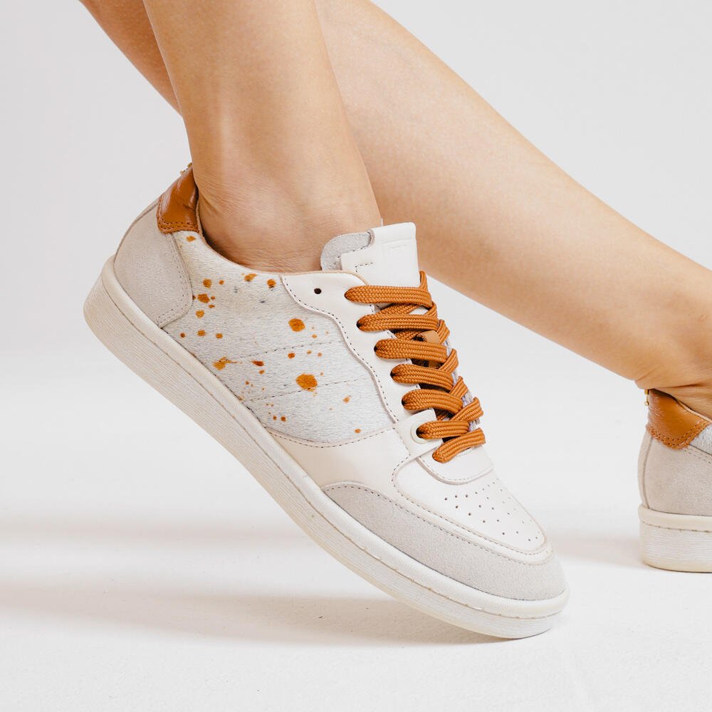 TÊNis Branco Casual Cecconello 2704001-1 Branco/Marrom 2