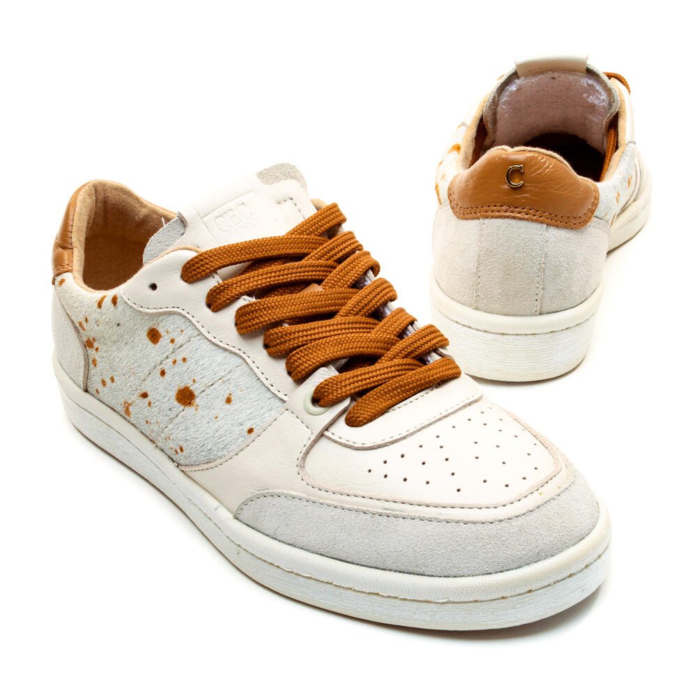 TÊNis Branco Casual Cecconello 2704001-1 Branco/Marrom 5