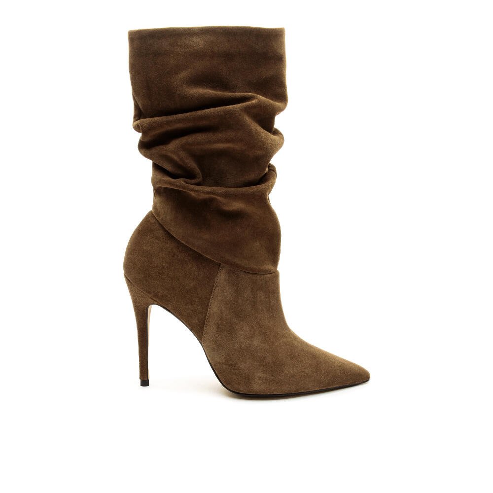 Bota Couro Marrom Cano Médio Slouchy Cecconello 2130006-24