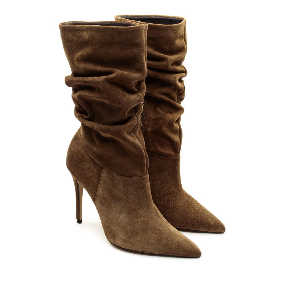 Bota Couro Marrom Cano Médio Slouchy Cecconello 2130006-24 Marrom 5