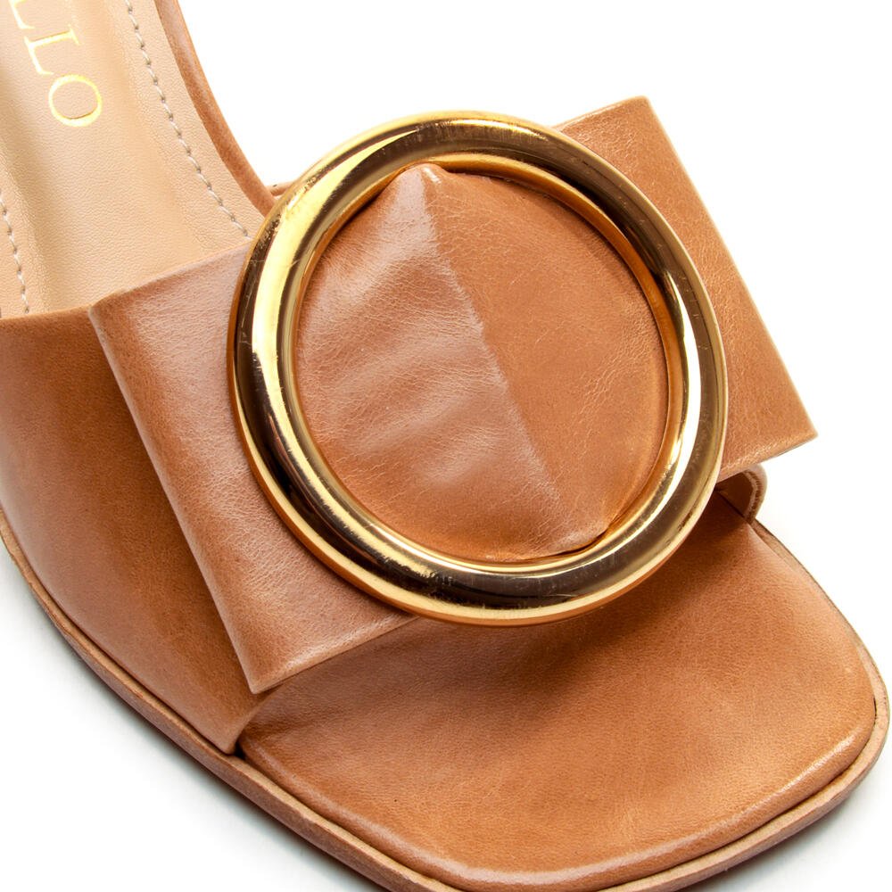 Tamanco Couro Marrom Salto Médio Cecconello 2747008-1 Marrom 5