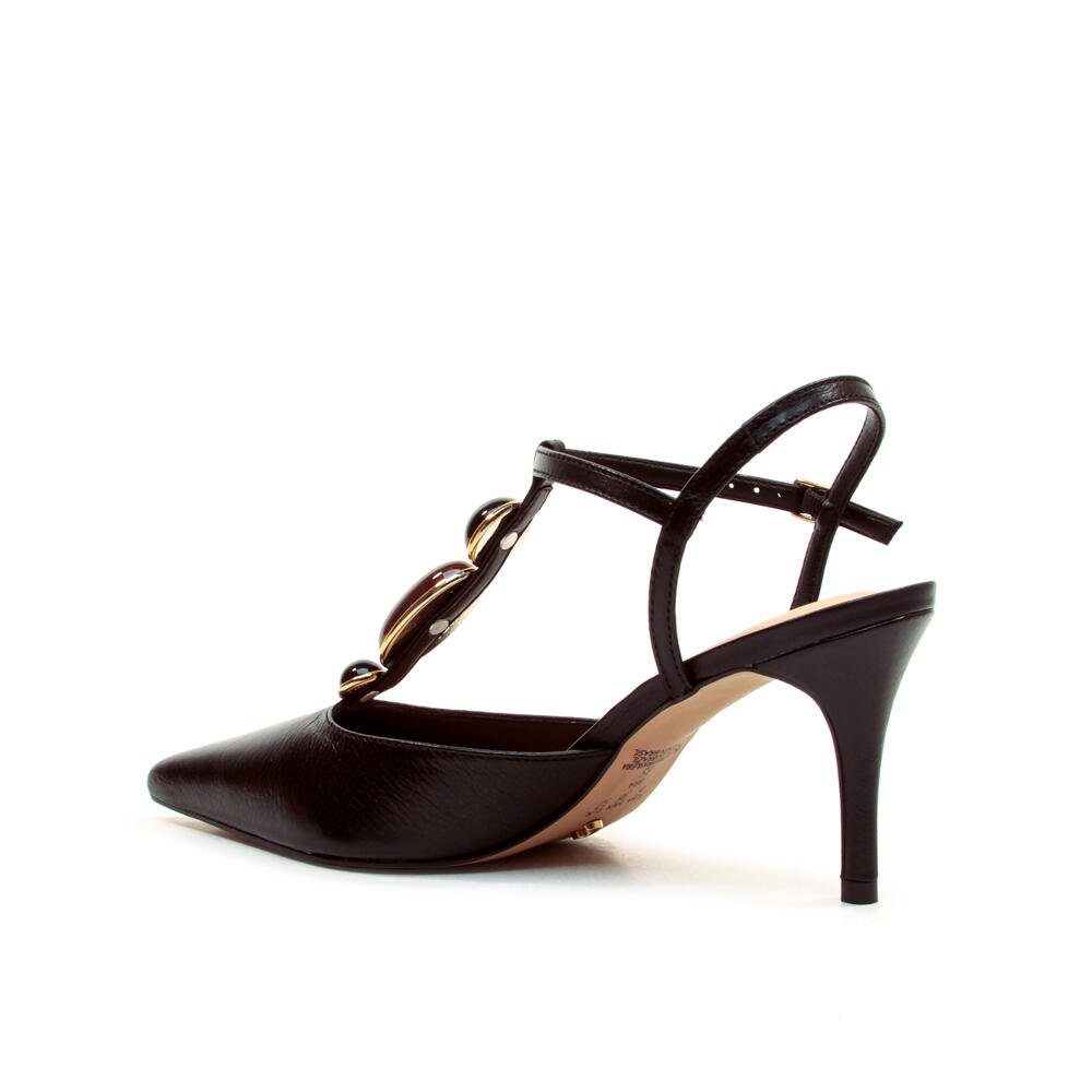 Slingback Couro Preto Salto Médio Cecconello 2717003-1 Preto 4