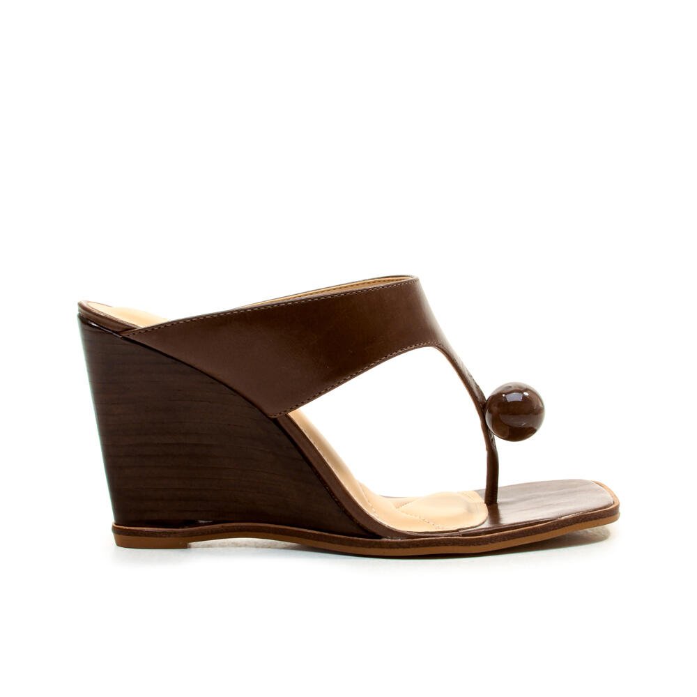 Tamanco Couro Marrom Salto Alto Cecconello 2766001-2