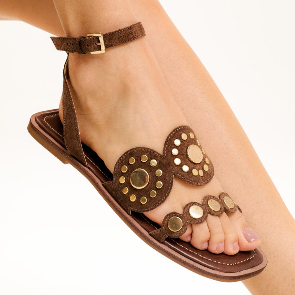 Rasteira Couro Marrom Cecconello 2712003-3 Marrom 2