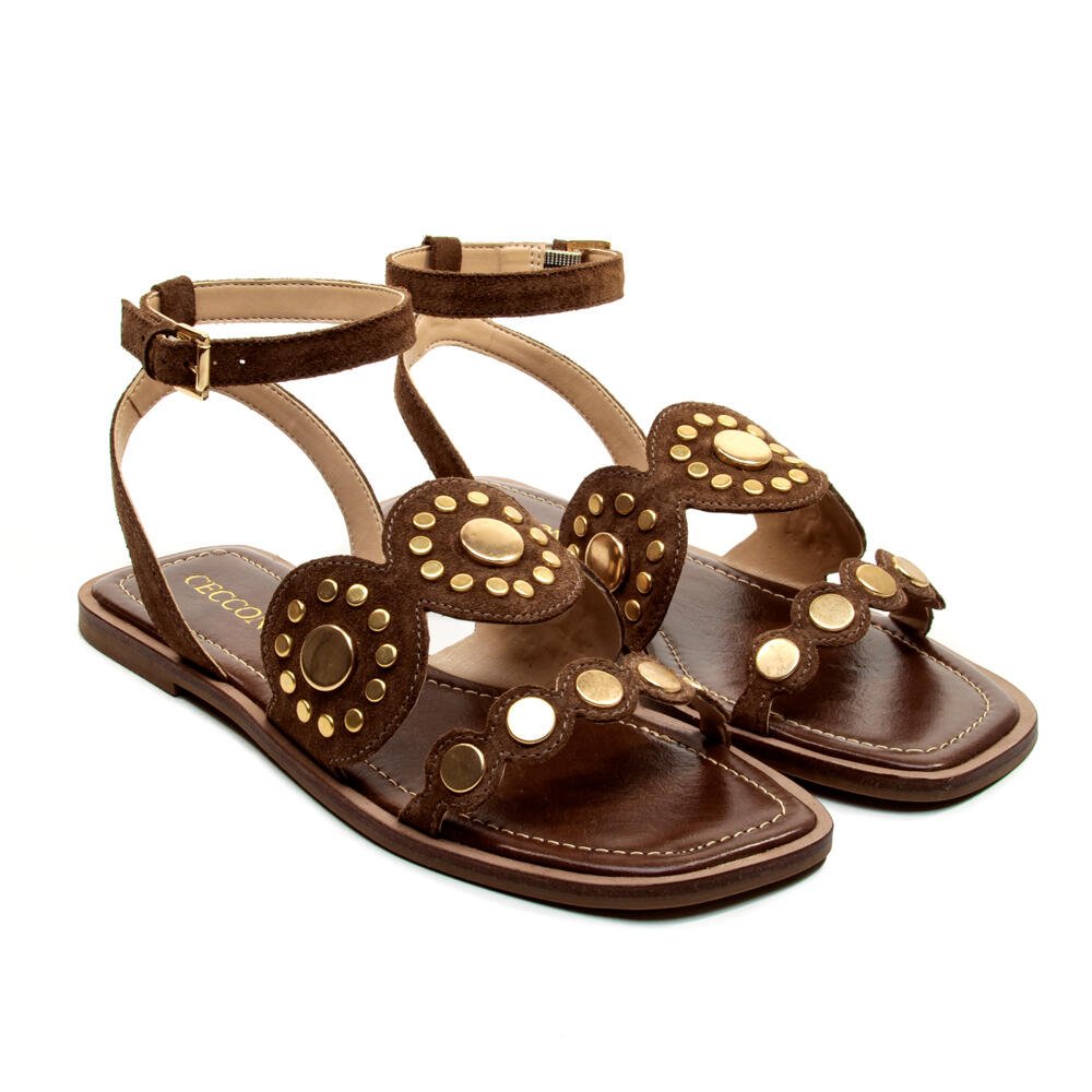 Rasteira Couro Marrom Cecconello 2712003-3 Marrom 5