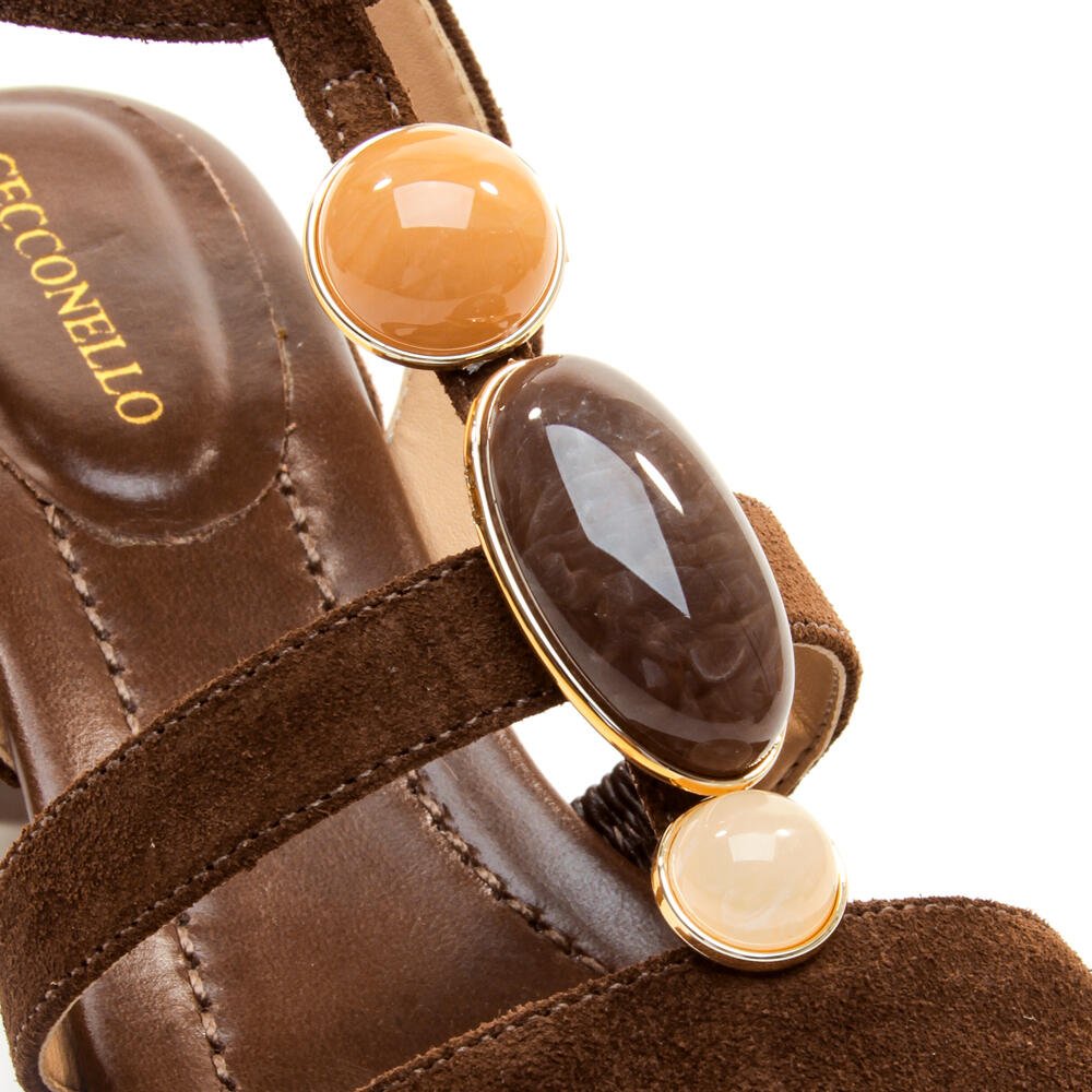 Sandália Couro Marrom Salto Bloco Cecconello 2729005-2 Marrom 5