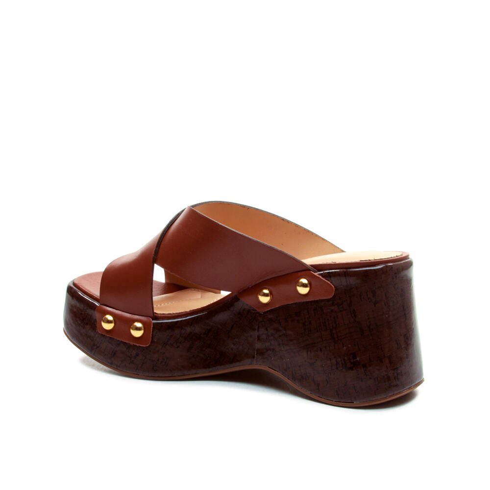 Tamanco Plataforma Couro Marrom Cecconello 2720003-1 Marrom 3