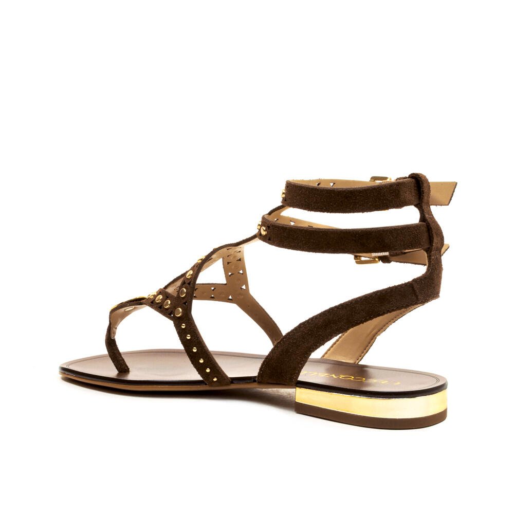 Rasteira Couro Marrom Cecconello 2724007-1 Marrom 3