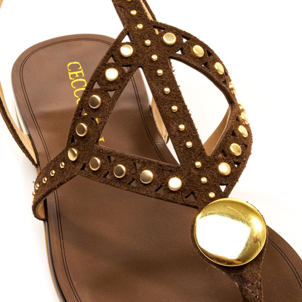 Rasteira Couro Marrom Cecconello 2724007-1 Marrom 4