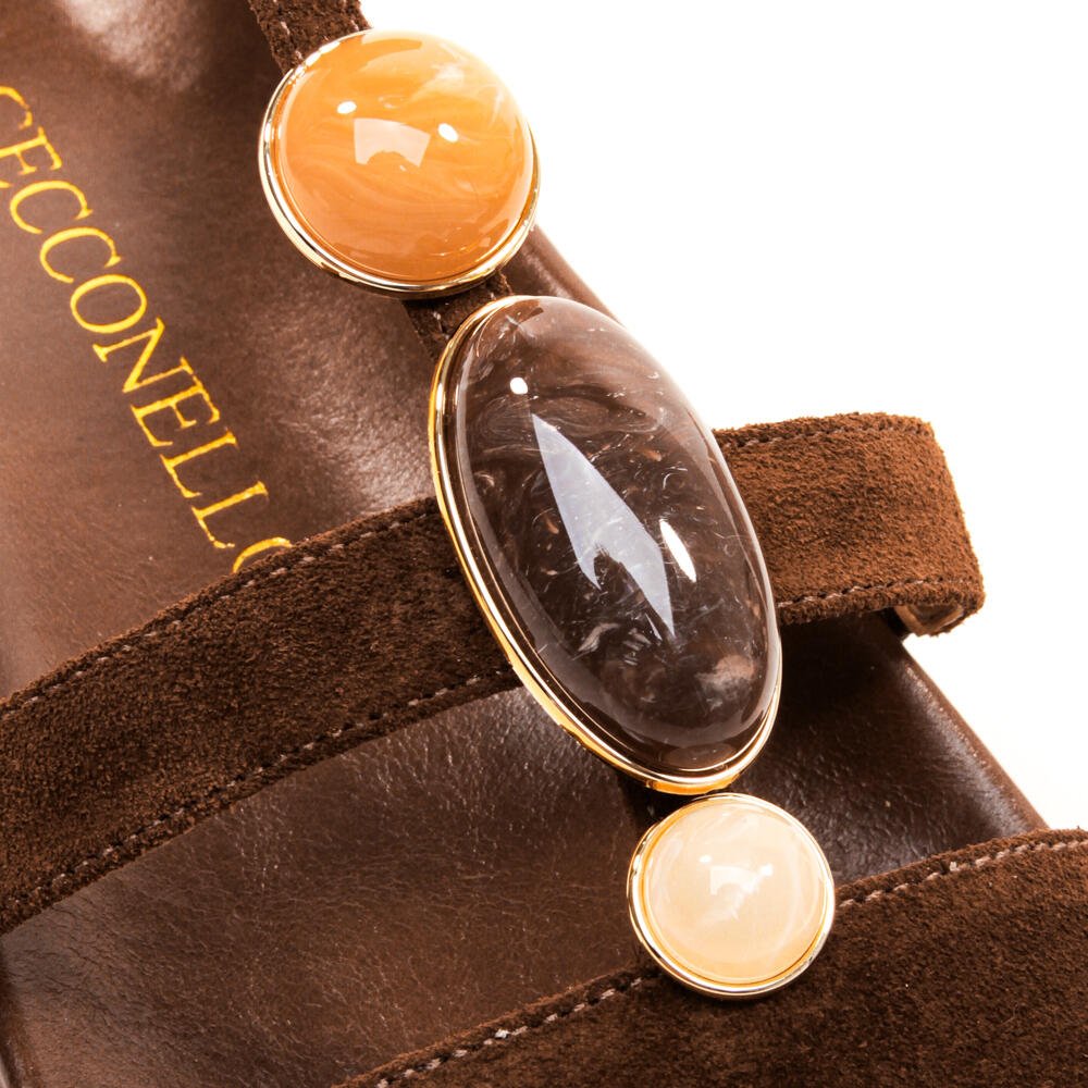 Sandália Papete Couro Marrom Cecconello 2753002-1 Marrom 5