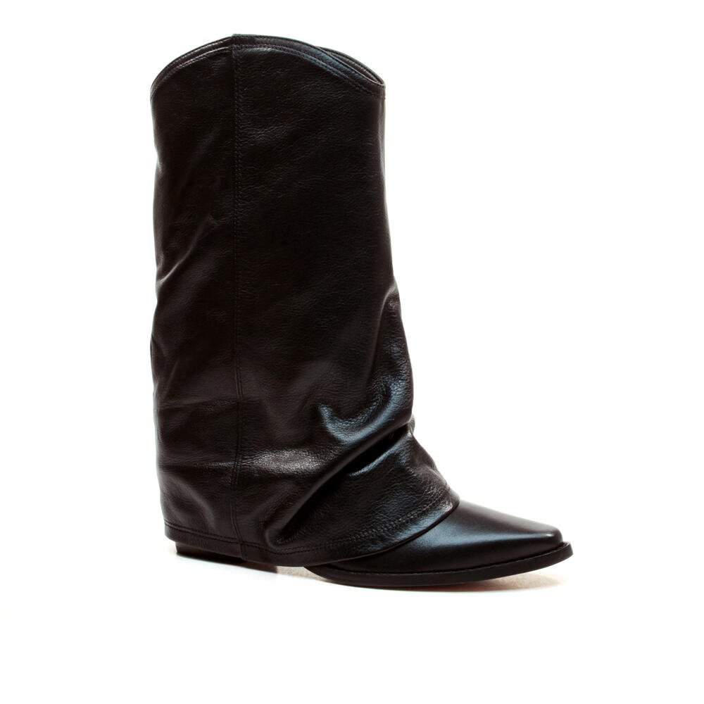 Bota Couro Preto Cano Médio Cecconello 2619006-5 Preto 2