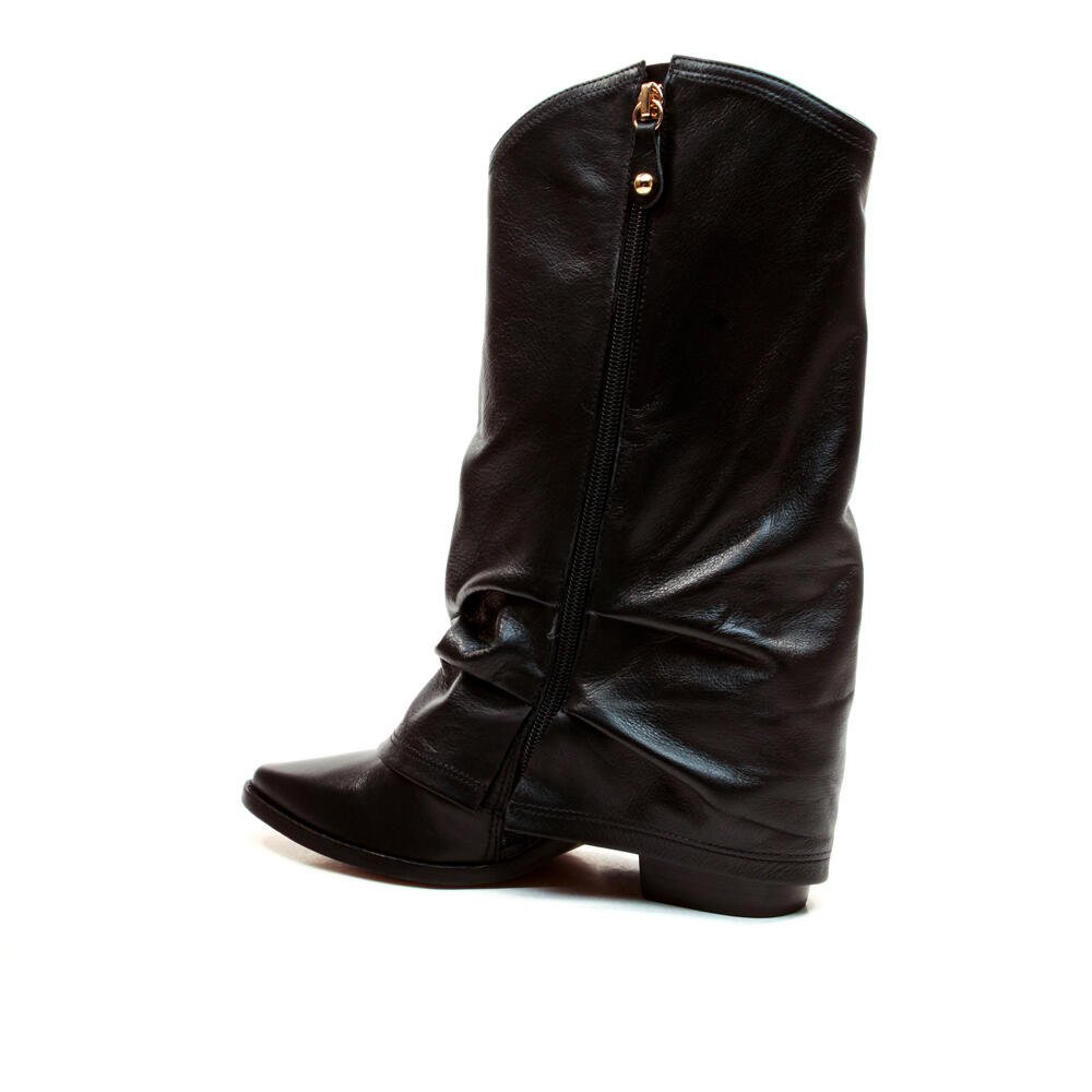 Bota Couro Preto Cano Médio Cecconello 2619006-5 Preto 3