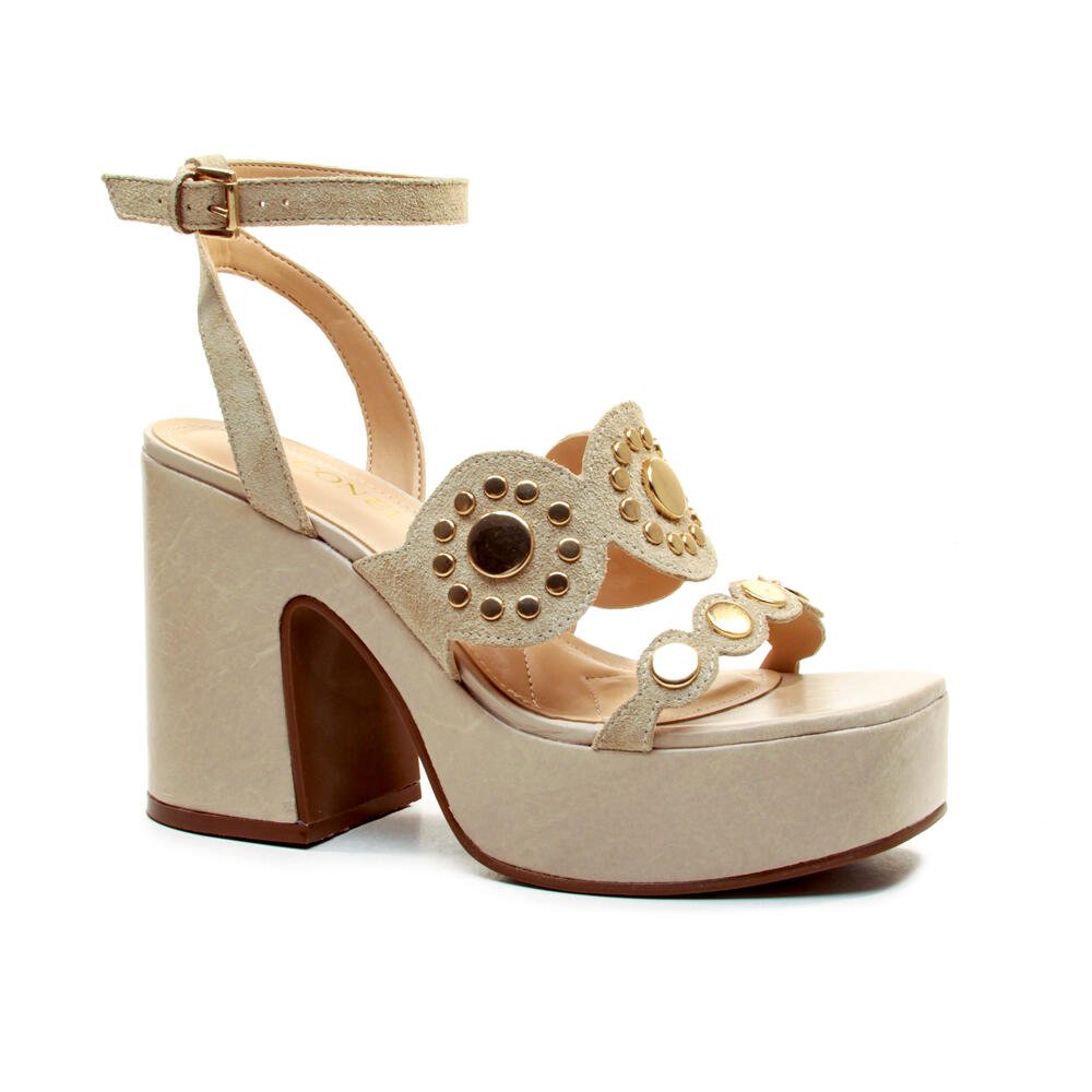 Sandália Plataforma Couro Creme Cecconello 2741004-2 Creme 3