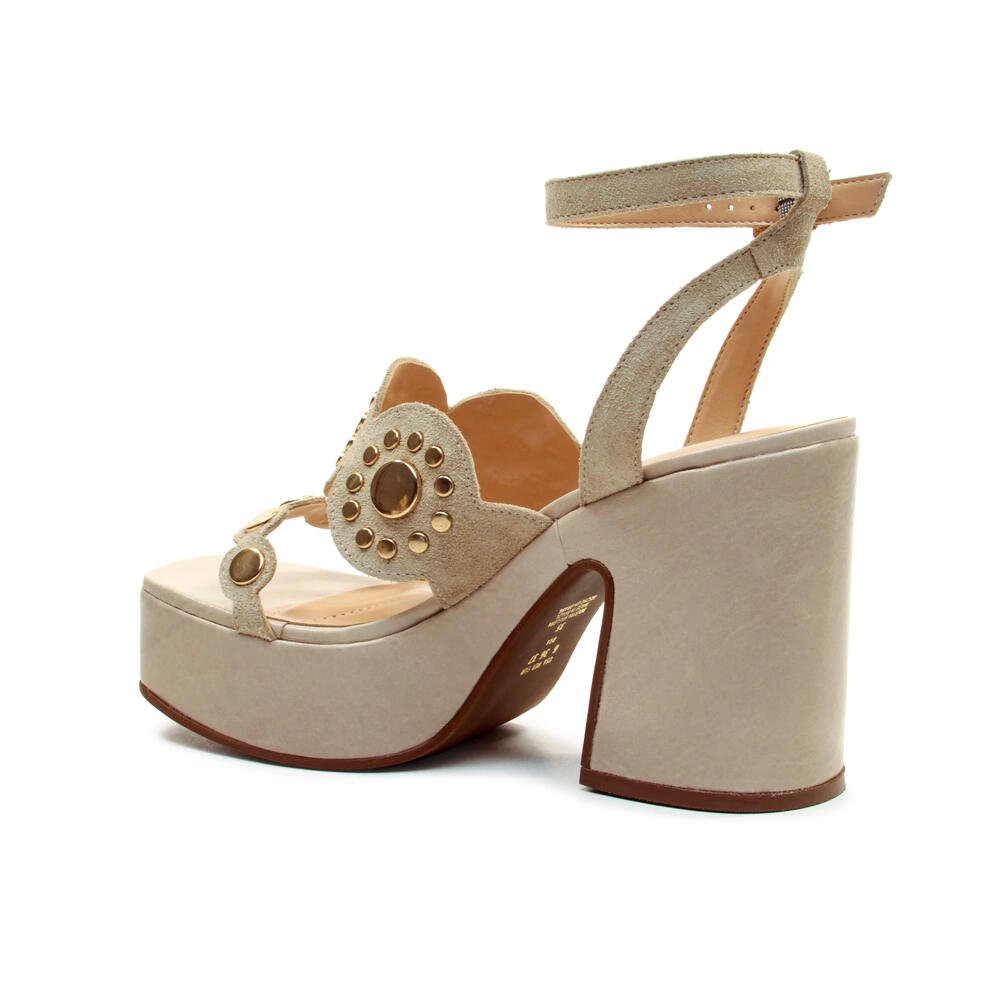 Sandália Plataforma Couro Creme Cecconello 2741004-2 Creme 4