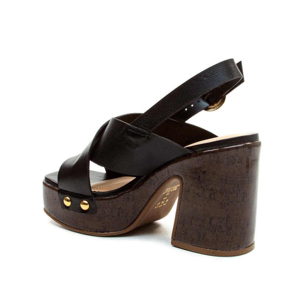 Sandália Plataforma Couro Preto Cecconello 2741007-1 Preto 3