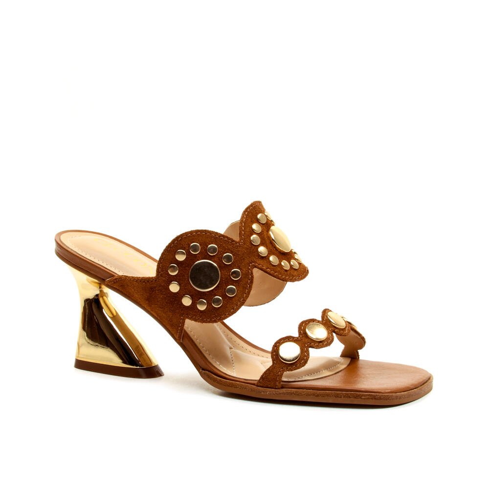 Tamanco Couro Marrom Salto Médio Cecconello 2747004-2 Marrom 3