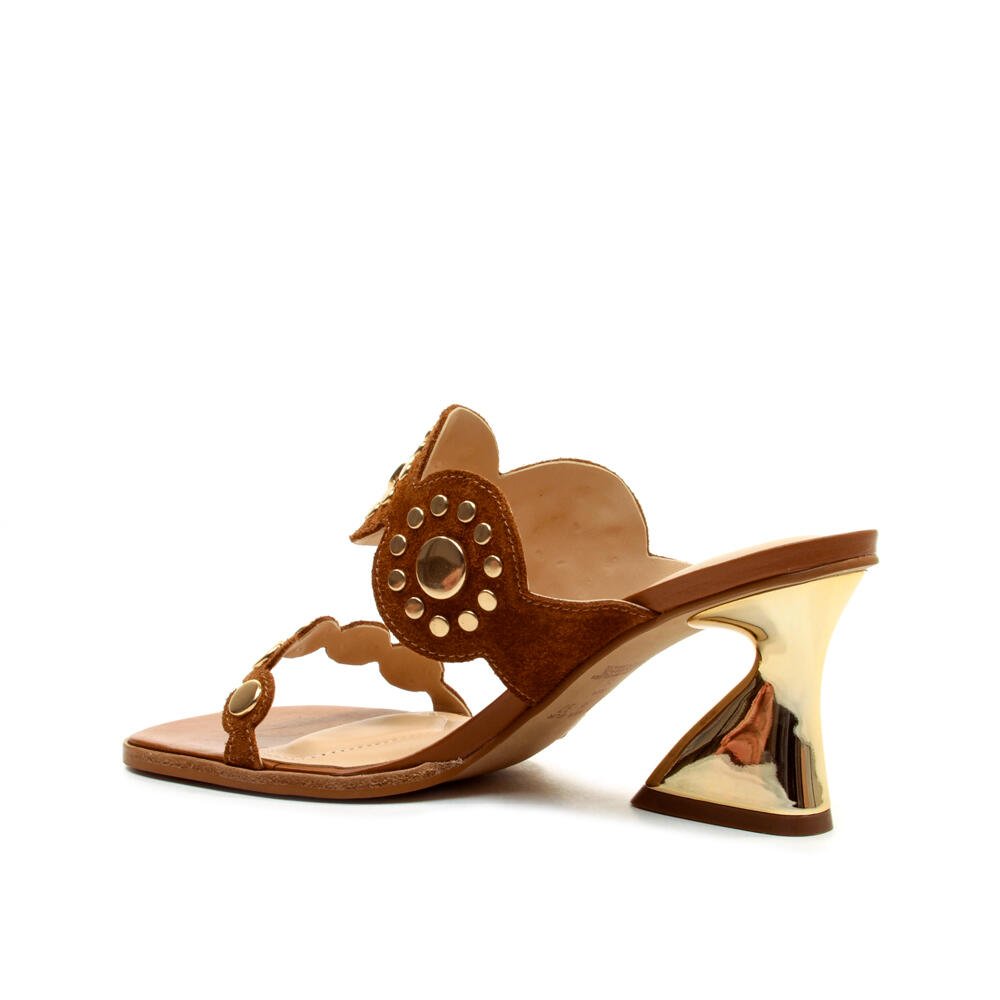 Tamanco Couro Marrom Salto Médio Cecconello 2747004-2 Marrom 4