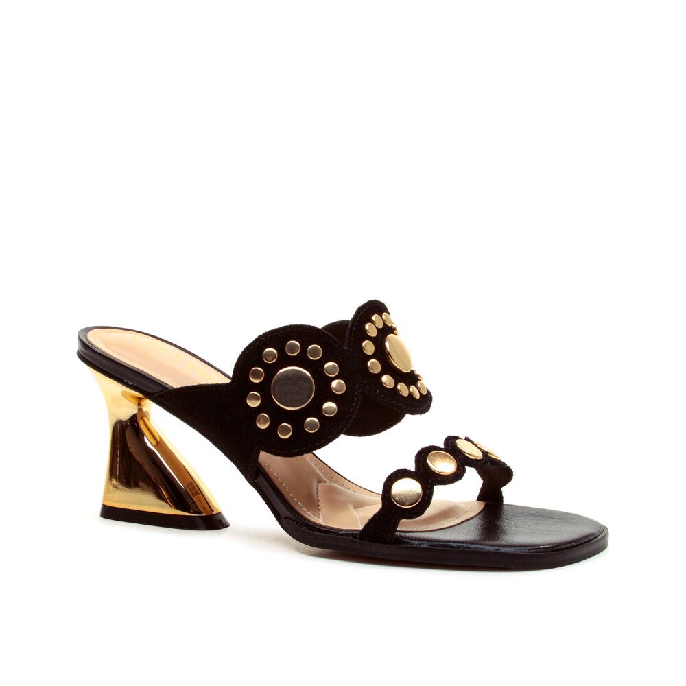 Tamanco Couro Preto Salto Médio Cecconello 2747004-1 Preto 2