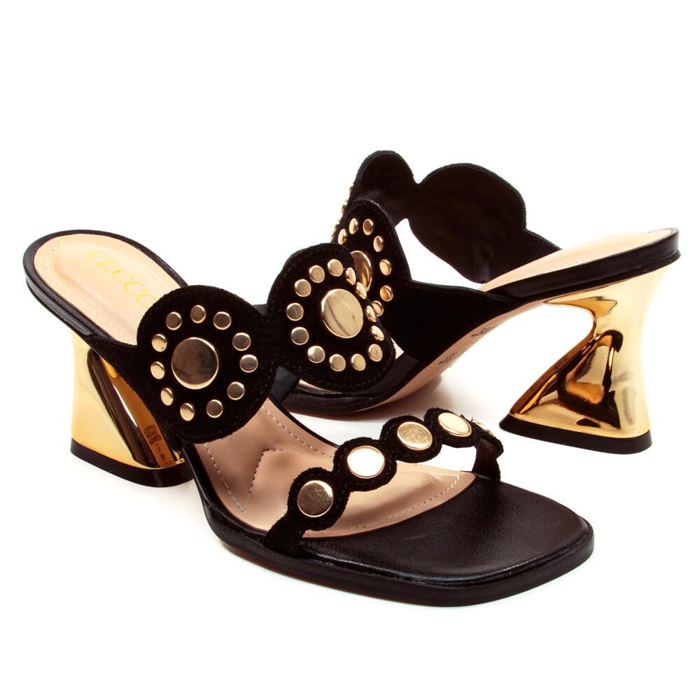 Tamanco Couro Preto Salto Médio Cecconello 2747004-1 Preto 4