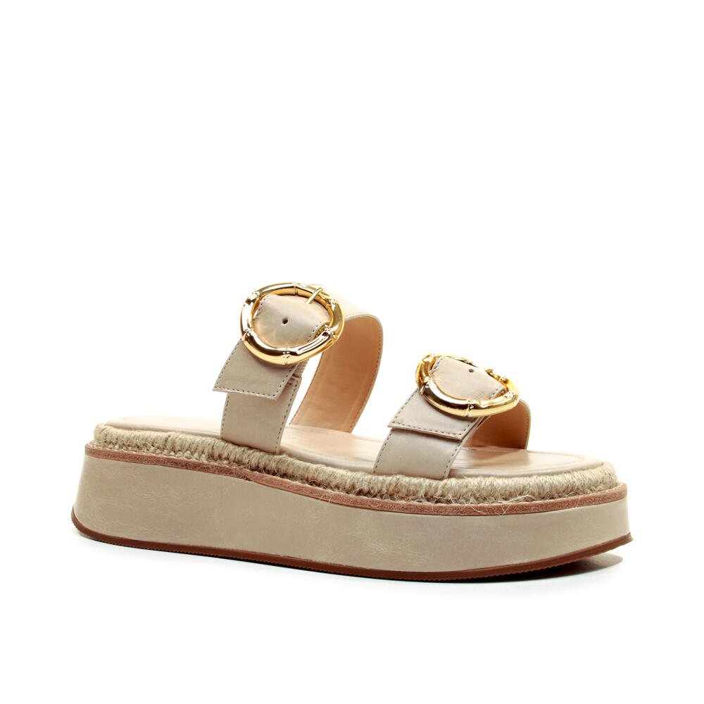 Sandália Couro Off White Flatform Cecconello 2544001-11 Off White 3