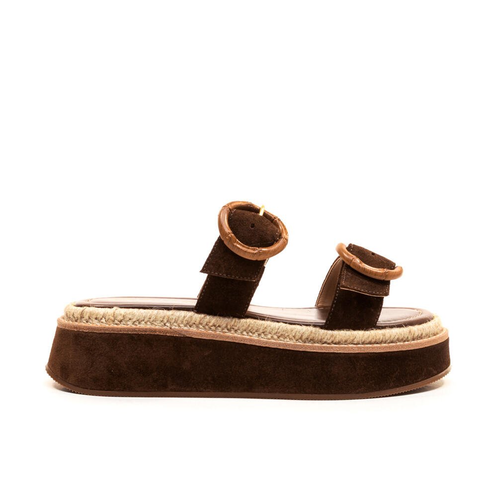 Sandália Couro Marrom Flatform Cecconello 2544001-8