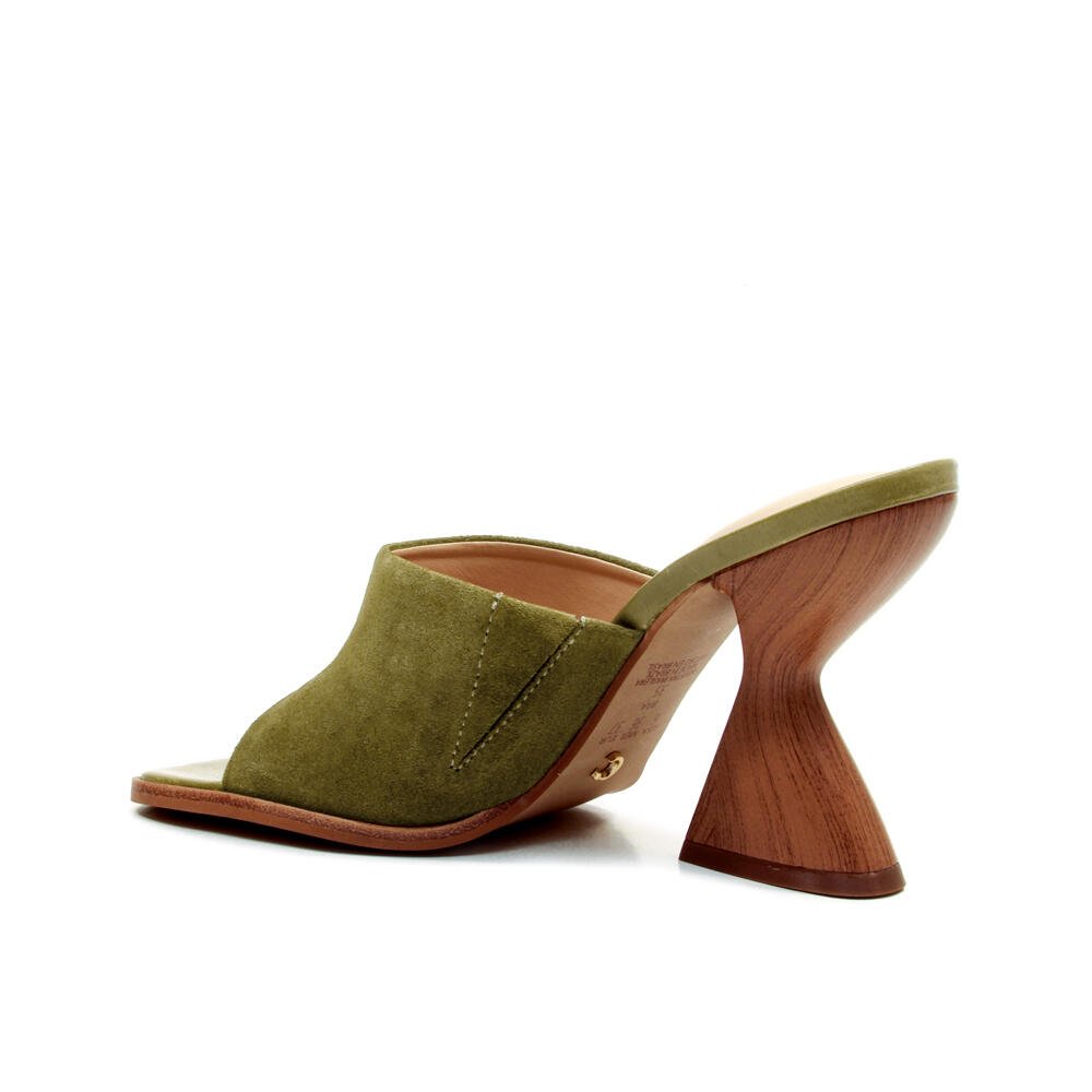 Tamanco Couro Verde Salto Alto Cecconello 2718003-2 Verde 4