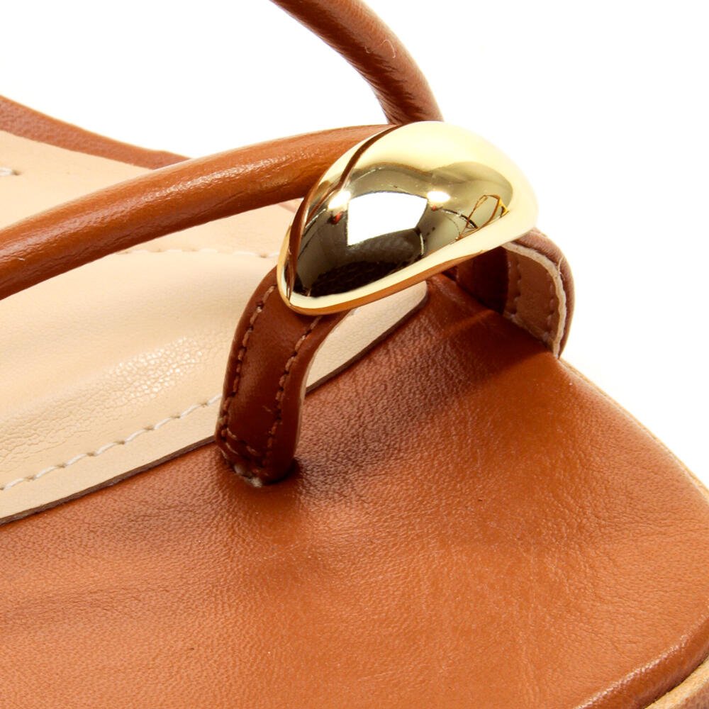 Sandália Couro Marrom Salto Médio Cecconello 2747003-3 Café 5