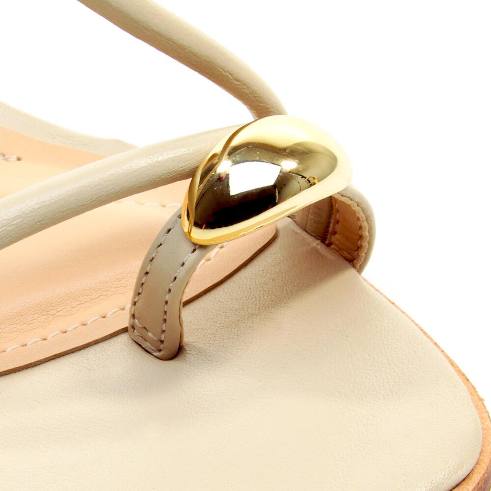 Sandália Couro Off White Salto Médio Cecconello 2747003-2 Off White 5