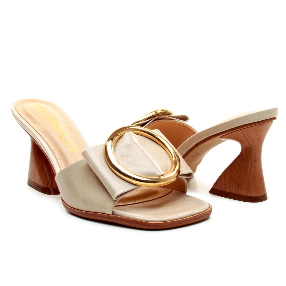 Tamanco Couro Off White Salto Médio Cecconello 2747008-2 Off White 4